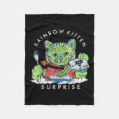 Katten Rainbow Kitten Surprise Cute Eat Retro Anim Fleece Deken (Voorkant)