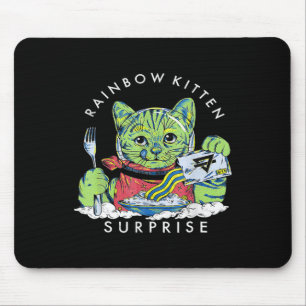Katten Rainbow Kitten Surprise Cute Eat Retro Anim Muismat