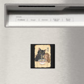 Katten Ramen Aap T-shirt Funny Cat Monkey Eet Ram Magneet (Insitu (Vaatwasser))