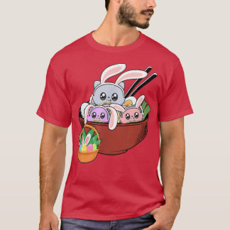 Katten Ramen Bunny Ear Egg Kawaii T-shirt