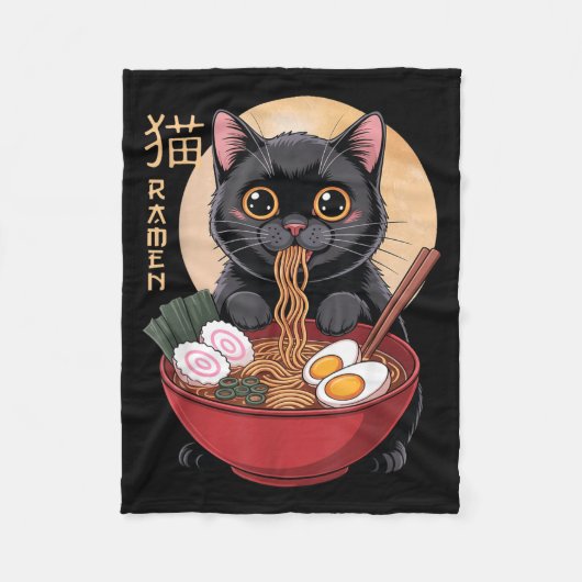 Katten Ramen Grappige Grafische T-shirts Japanse K Fleece Deken (Voorkant)