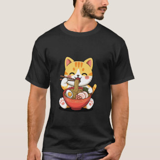 Katten Ramen Slurp Sessie Leuke Voedsel Dieren Ont T-shirt