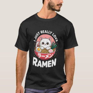 Katten Ramen Slurp Sessie Pret Eten Dieren Ontwerp T-shirt