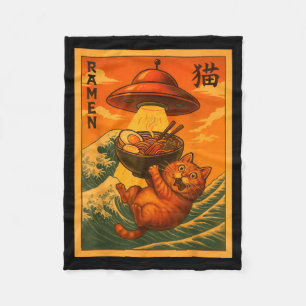Katten Ramen Ufo Grappige Japanse Anime Mannen Vro Fleece Deken