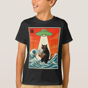 Katten Ramen Ufo Grappige Japanse Anime T-shirt Ma