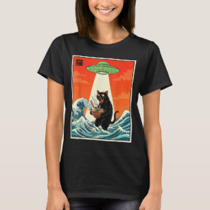 Katten Ramen Ufo Grappige Japanse Anime T-shirt Ma