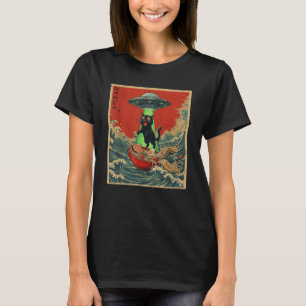 Katten Ramen UFO Japanse Anime Grafische T-shirts
