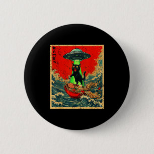 Katten Ramen Ufo Japanse Anime Grafische T-shirts Ronde Button 5,7 Cm