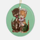  katten Rat Gift Basket Keramisch Ornament (Links)