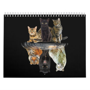 Katten Reflection Friend Cat Lovers Cute Tiger Kalender