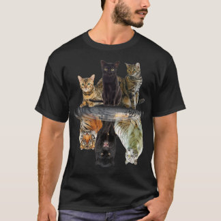 Katten Reflection Friend Cat Lovers Cute Tiger T-shirt