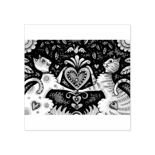 KATTEN REGEL, FELINE VALENTIJN HART RUBBER STEMPEL (Afrduk)