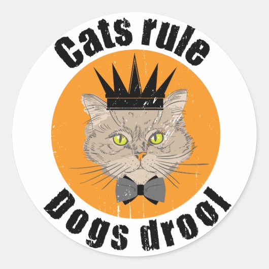katten regel honden drool ronde sticker (Voorkant)