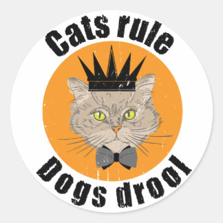 katten regel honden drool ronde sticker