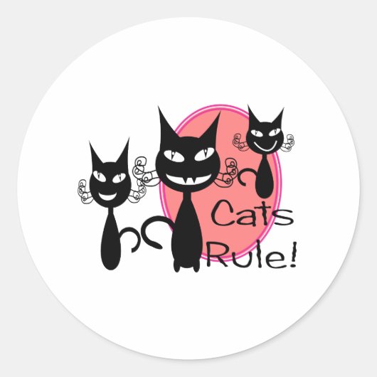 Katten Regel!!!!!!!! Ronde Sticker (Voorkant)