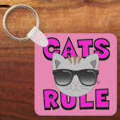 Katten Regel zonnebrillen Kat Sleutelhanger (Voorkant)