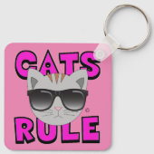 Katten Regel zonnebrillen Kat Sleutelhanger (Achterkant)
