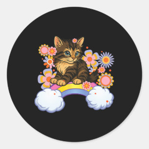 Katten Regenboog Cute Kat Grappig Sarcastisch Humo Ronde Sticker