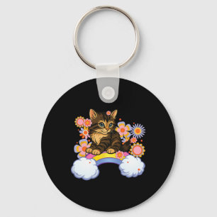Katten Regenboog Cute Kat Grappig Sarcastisch Humo Sleutelhanger