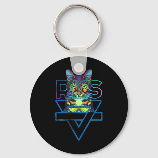 Katten Regenboog Kitten Verrassing Mooie Kat Sleutelhanger (Voorkant)