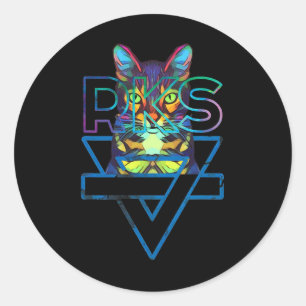 Katten Regenboog Kitten Verrassing Schattige Kat Ronde Sticker