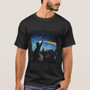 Katten Regenboog Sterrennacht Wetenschap Spectraal T-shirt