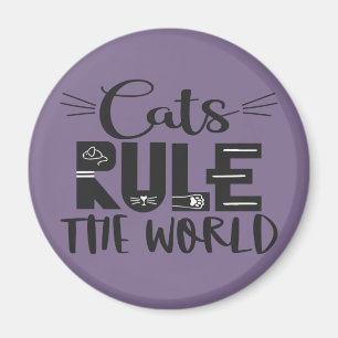 Katten regeren de wereld met trendy sla whiskers magneet