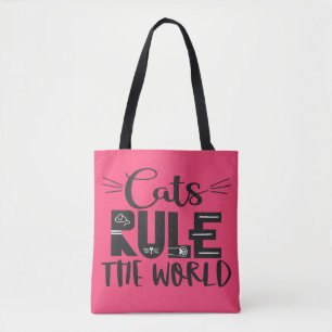 Katten regeren de wereld met trendy sla whiskers tote bag