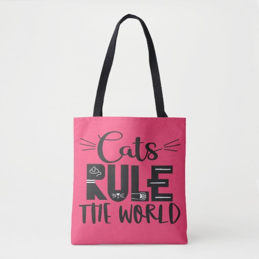 Katten regeren de wereld met trendy sla whiskers tote bag (Voorkant)