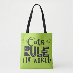 Katten regeren de wereld met trendy sla whiskers tote bag