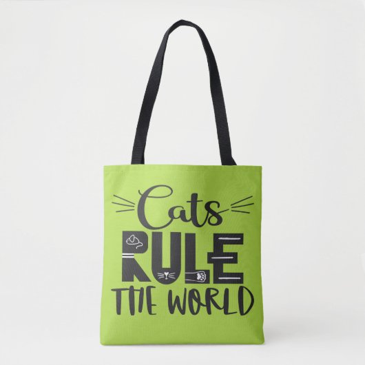 Katten regeren de wereld met trendy sla whiskers tote bag (Voorkant)