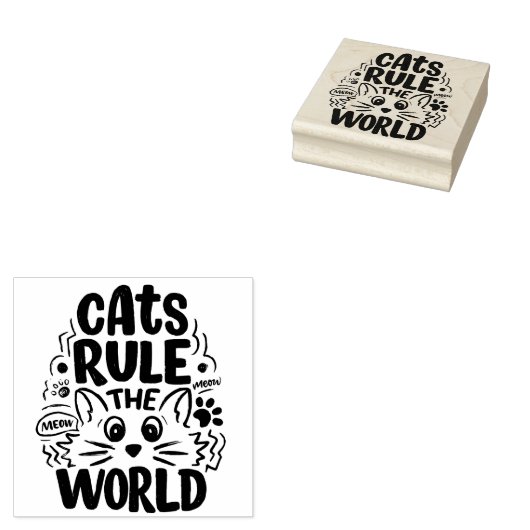 Katten Regeren de Wereld Rubberstempel (Gestempeld)