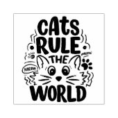 Katten Regeren de Wereld Rubberstempel (Afrduk)