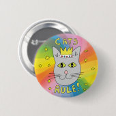 Katten regeren kattenliefhebber Russische Blauwe p Ronde Button 5,7 Cm (Voorkant /achterkant)