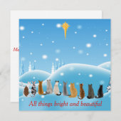 Katten Religieuze ster Alle dingen Dieren Feestdagenkaart (Voorkant / Achterkant)