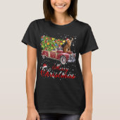 Katten Rides Red Truck Kerstmis Pajama T-shirt (Voorkant)