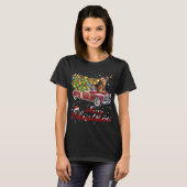 Katten Rides Red Truck Kerstmis Pajama T-shirt (Voorkant volledig)