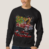 Katten Rides Red Truck Kerstmis Pajama Trui (Voorkant)