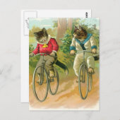 Katten Riding Bikes Briefkaart (Voorkant / Achterkant)