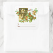 Katten & Robin | Naar van vintage kerstcadeau Vierkante Sticker (Tas)