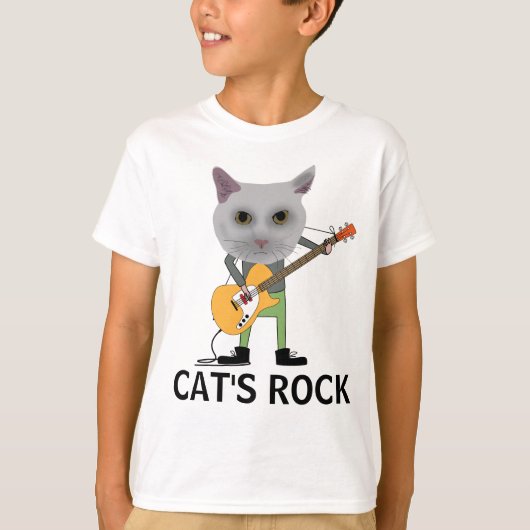 KATTEN ROCK, KAT HET SPELEN GUITAR T-Shirts (Voorkant)