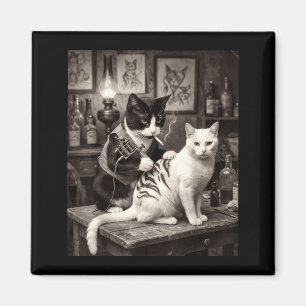 Katten roken Tattoo Vintage Getatoeëerde Kittige K Magneet