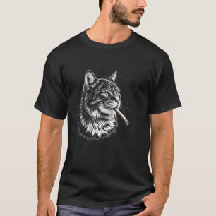 Katten rokend sigaar sigaret, Grappige Roker Hipst T-shirt