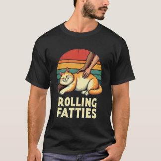 Katten Rollende Dikke Vette Grappige Kattenliefheb T-shirt