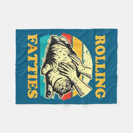 Katten rollende dikzakken Grappig voor mannen vrou Fleece Deken (Voorkant (Horizontaal))