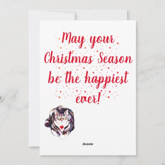 Katten rond Cozy Hearth met Fire kerstkaart (Achterkant)