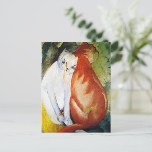 Katten Rood en Wit Franz Marc Briefkaart (Staand voorkant)