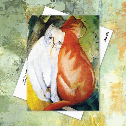 Katten Rood en Wit Franz Marc Briefkaart