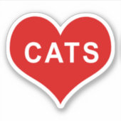 KATTEN Rood Liefde Hart Vinyl Sticker (Voorkant)
