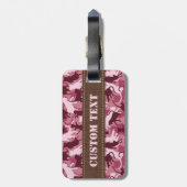Katten Roze Camouflage Bagagelabel (Achterkant verticaal)